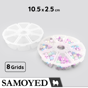 Tempat / Wadah / Silinder / Kotak Bulat Plastik PP Penyimpanan Serba Guna 8 Sekat / Grids / Plastic Storage Cylinder / Round Box Samoyed CX-D8M-105 (Beads / Manik / Aksesoris / Pernak-Pernik / Perhiasan / Obat / Perlengkapan Seni / Jahit / DIY)