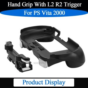 For PS Vita 2000 White/Black Replacement Handle Holder Shell Case with L2R2 Black Button+Front L2R2 Kit Repair Part For PSV 2000