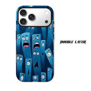 BILIBILI | Cartoon Blue Creature Phone Case for iPhone 18 17 16 15 14 13 12 11 Air Pro Max Plus Double-layer Cover