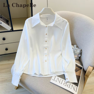 La Chapelle | Áo Sơ Mi Dài Tay Sang Trọng Không Cần Ủi Cao Cấp Màu Satin Trắng