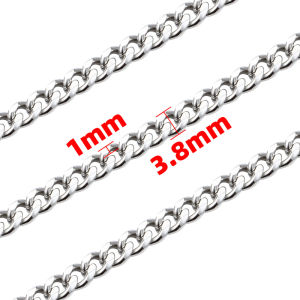 1X3.8มม. โซ่สแตนเลสคลาสสิกสำหรับโรงงานขายส่ง DIY อุปกรณ์เสริมจิวเวลรี่