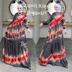 Gamis Raya Twill Bg Collection Motif Himawari