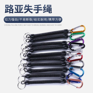 Retractable Plastic Spring Rope Key Clip Anti-Loss Bus Access Control Card Key Cutter Lanyard Carabiner Mountaineering Chain