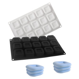 Creative Three-layer Cube Design Silicone Cake Mould Chocolate Molds Kitchen Mousse Cake Mold Ice Cube Tray Dessert Baking Tools