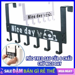 Móc Sau Cửa Treo Quần Áo 6 Chấu Chữ NICE DAY / Móc Treo Gài Cửa Tủ Sơn Tĩnh Điện Bền Cứng Cáp - Móc Treo Đồ Sau Cửa Móc Treo Thông Mình Đa Năng - Giá Treo Đồ Móc Inox Gắn Sau Cửa Nhà Tắm Phòng Bếp