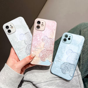 Hontinga Tempered Glass Casing Cases For Vivo Y36 Y22 Y22S Y27 5G 4G Y27S Y30 Y30i Y35 Y73 2021 Case Cartoon Anime Bear Phone Case  Back Cover Casing Hard Case