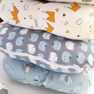 (Kèm gối lõm) Gối nằm cho bé chống trào ngược gối chống ọc chớ sữa bé sơ sinh vải cotton lụa xuất Hàn thoáng mát