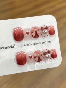 New Year Short Wearing Nail Art Stickers Handmade Cute Cartoon Student Nail Tips China Made Normal Specification Basic Packaging