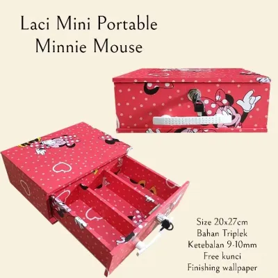 Laci Uang Laci Sekat 3 Laci Portable Laci Meja Penyimpanan Sementara Free Kunci