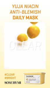 SOME BY MI Yuja Niacin Daily Mask | Niacinamide Oil Control Yuja Brightening Purification Arbutin Fade Acne Marks Melanin Inhibition Hypoallergenic Pull-out Daily Blemish Care Mask