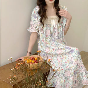 MONLEYTA | Đồ ngủ tay ngắn mùa hè cho bé gái dễ thương hoạt hình KT Mèo Áo ngủ mùa xuân thu mặc nhà mỏng