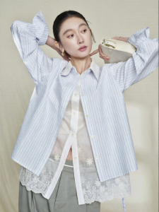 SUSHE | Smart Business Casual Stripe Cotton Shirt For Women