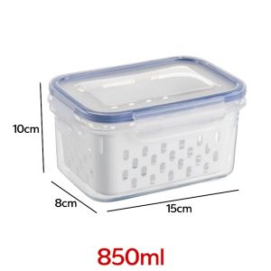 Large Vegetable Drain Basket Special Fruit Preservation Box for Refrigerators Food Grade Kitchen Double Layer Storage Container