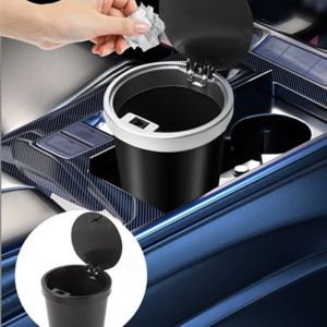 Car Trash Bin ABS Car Interior Rubbish Box Garbage Container Car Cup Holder Trash Can Auto Ashtray Dust Organizer Storage Accessory