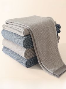 miiow | Thickened Woolen Pants For Men And Women Warm Fleece Lined Knitted Trousers Slim Fit Autumn Winter High Waist Long Pants