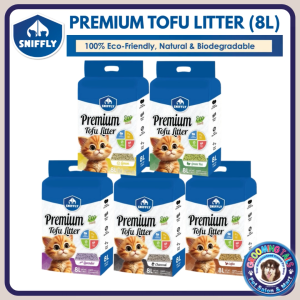 SNIFFLY Premium Tofu Litter (8L) 100% Eco Friendly Natural & Bio-Degradeble