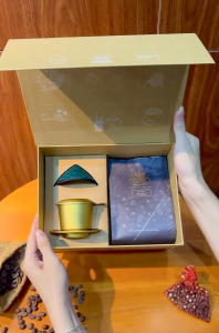 MẪU MỚI - Quà Tặng Cà Phê 20/11 Thầy Cô | Cà Phê 250g & Phin Nhôm & Nón Lá | REAL BEAN COFFEE