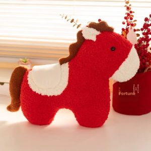 QIAOSHANG | Cartoon Red Horse Mascot Stuffed Toy New Year Gift for Girlfriend