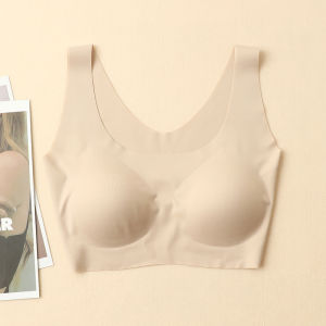 New Arrival High-Grade Silk Seamless One-Piece Cut Wireless Bra Mulberry Silk Vest-Style Intimates Womens Thin