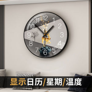 Đồng Hồ Trang Trí Tường Nhà Mới 2025 Đồ Trang Trí Nhà Thời Trang Hiện Đại Đơn Giản Đồng Hồ Đeo Tường Phòng Khách Có Lịch Âm Tĩnh
