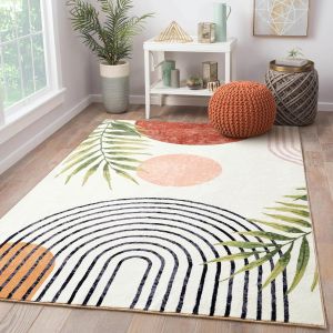 Bohemian Linear Style Living Room Carpet Imitation Cashmere Rug Sofa Coffee Table Rug Study Bedroom Full Floor Mat 波西米亚 线条风 客厅地毯 仿羊绒地毯 沙发茶几毯 书房卧室满铺地垫 FUNIANQI