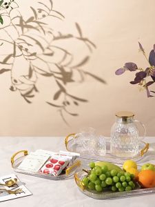 Classy Europe Stayle Tray for Desserts Tea Serving Party Snacks Raya Christmas CNY Festival Dulang Mewah Eropah untuk Pelbagai Perayaan 提手款加厚长形托盘