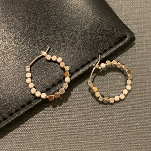 CAFFTI | Gold Cube-Shaped Hoop Earrings