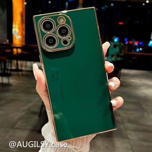 Square Design Plated Luxury iPhone Case for Men And Women Anti-Fall Protection Compatible with Apple 15 13Promax 12Pro 14Plus 11 8X 2024 Models