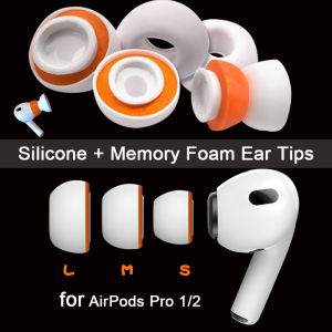 Compatible with Apple AirPods Pro 1/2 Memory Foam Ear Tips Soft Silicone Earbuds Replacement Earphone Earpads Ear Plug Cap