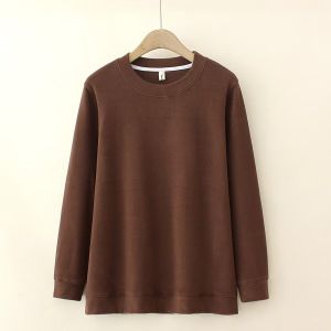 Double-Sided Dralon Bottoming Shirt Autumn and Winter round Neck Solid Color Hoodie 100.00kg Plus Size Ladies Plus Size Loose Underwear T-shirt Top