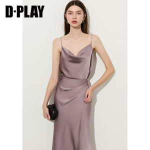 D-PLAY | Áo Camisole Satin Pháp Sang Trọng Màu Tím