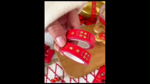 OHHDEER Pita Pelekat CNY Merah Get Rich 1cm/1.4cm Cookies Jar Chinese New Year Decorative Gift Tape