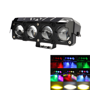 KEVANLY | Car Truck LED Spotlight 4 Lens Auxiliary Headlight LED Work Light Dual Color Yellow White RGB DRL Driving Light for Car Motor UT