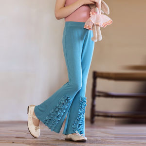 Little Naive | Spring Summer New Girls Flared Pants 3D Lace