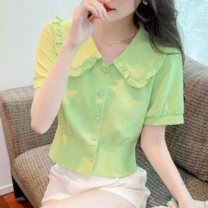 QIAOXIZI | Áo Sơ Mi Đa Năng Elegance Mùa Hè Cổ Peplum