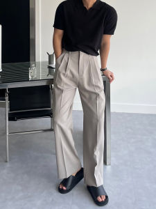 DAVID&ME | Summer Lightweight and Dripping Sensation Wide-leg Casual Trousers