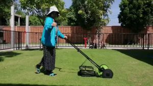 SK-12  Lawn Mower รถตัดหญ้าเดินเข็น รุ่น2ล้อ ไม่ใช่ไฟฟ้า ไม่ใช้น้ำมัน เหมาะสำหรับการตัดบ่อยๆ1-2ครั้ง/ wk. หญ้าสั้นๆสูงประมาณ 2-5 ซม.