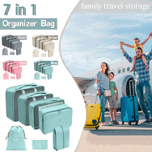 7 in 1 Organizer Bag Clothes Travel Organizer Travel Organizer Set Organizers Bag for Travel Luggage Organizers Set Travel Organizer Travel Organizers and Pouches Laggauge Travel Bag Clothes Storage Set Thickened Zip Lock Waterproof and Dustproof