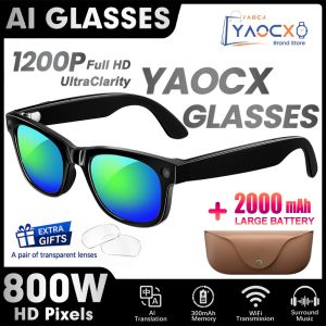 Kính Thông Minh AI Với Camera HD 8MP Dịch Thuật Thời Gian Thực Và Kích Hoạt Bằng Giọng Nói Hộp Sạc 2000mAh Cho Chế Độ Nhìn Góc Nhìn Thứ Nhất