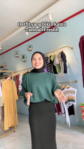 ATASAN BATWING TOP KANCING PREMIUM/atasan rajut wanita/blouse premium