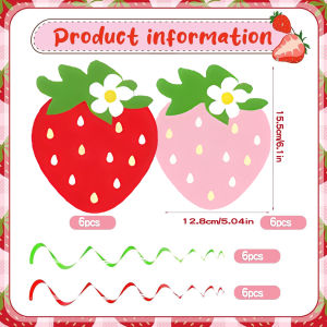 24/48 Pcs Strawberry Hanging Swirl Banners - Berry First Birthday Baby Shower & Strawberry Themed Party Decorations
