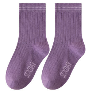 MiiOW | Childrens Long Velvet Cotton Socks Autumn Winter Middle Tube No-Cuff Long Tube Socks Anti-Ball Student Cat Person Cotton Socks