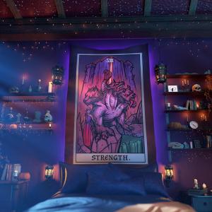 VIKAMA Tarot Card Power Tapestry Dark Gothic Wall Decoration Living Room Meditation Room Mystery Theme Room Decoration
