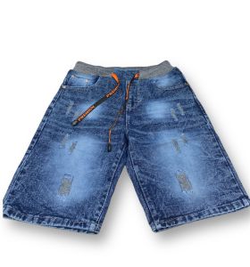 celana jeans pria pendek sobek karet pinggang tebaru 2024 celana denim pendek distro