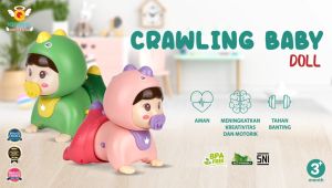 [BISA COD] IQ ANGEL Crawling Baby Doll / Boneka Bayi Merangkak / Mainan Anak Bayi Merangkak
