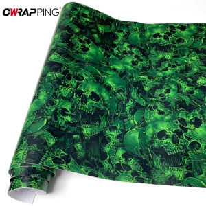 PVC Green Graffiti Adhesive Skull Sticker Decal Camouflage Sticker Bomb Vinyl Film Foil Car Motorcycle Roof Hood Films Wrap