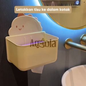 Angola Kotak Tisu Tempel Dinosaurus D79 Tempat Tisu Tanpa Bor/Tissue Box Toilet Ruang Tamu Serbaguna