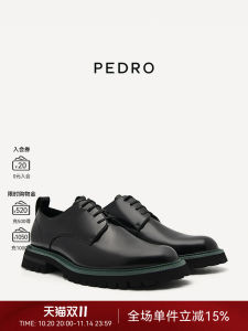 Business Formal Oxford Shoes for Men round Toe Leather Lace-Up Shoes Casual Fashion Single Shoes PEDRO PM1-56380019