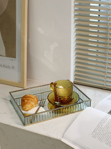 Phong Cách Châu Âu Retro Kính Gương Khay Lối Vào Tấm Chìa Khóa Thanh Phản Khay Chứa Giỏ Trái Cây Trang Trí Nhà Phụ Kiện