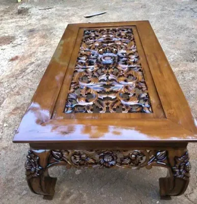 meja Ketapang meja tamu meja ukiran kayu jati